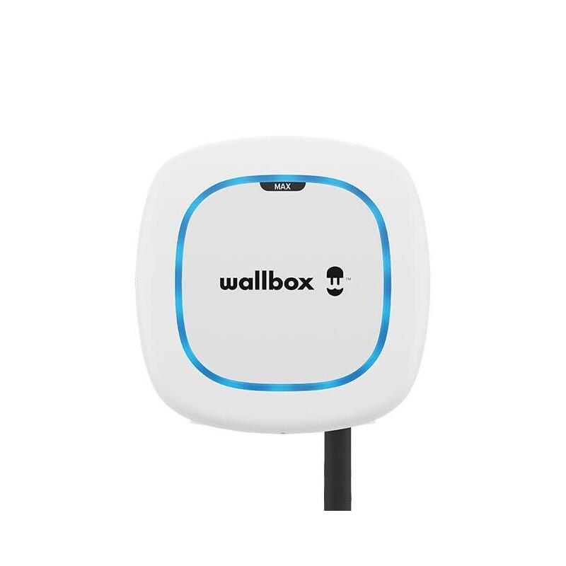 Wallbox Pulsar Max Electric Vehicle Charge, 7 Meter Cable Type 2, 22kw, Ocpp + Dc, White