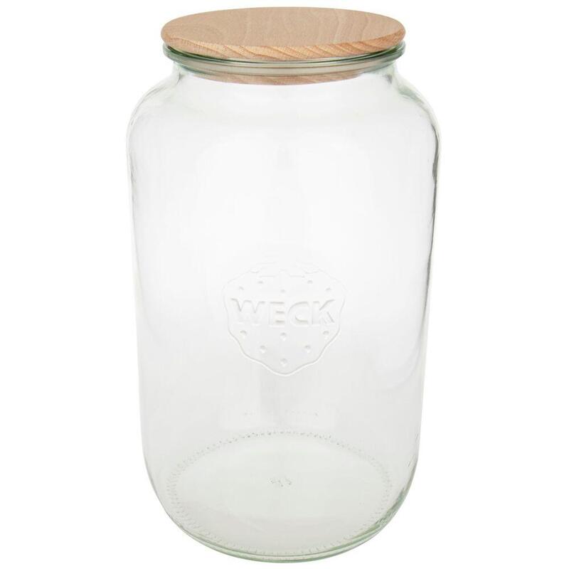 Weck Round Rim Jar 3l With Wooden Lid