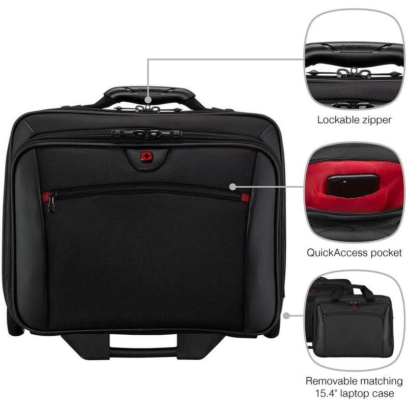 Wenger Potomac Trolley Para Portátil De Hasta 17 Pulgadas, Funda Extraíble Para Portátil De 15 Pulgadas, 23 L, Negro, 600661
