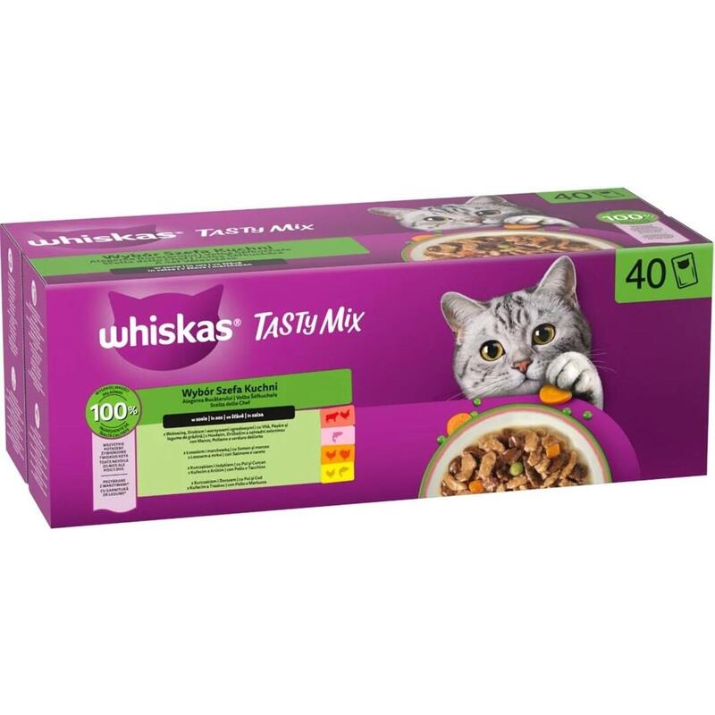 Whiskas Tasty Mix Chef'S Choice En Salsa Alimento Húmedo Para Gatos 40x85g