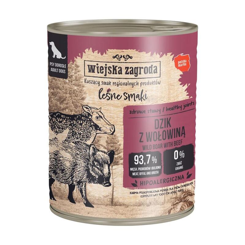 Wiejska Zagroda Forest Flavors Wild Boar With Beef - Comida Húmeda Para Perros - 800g