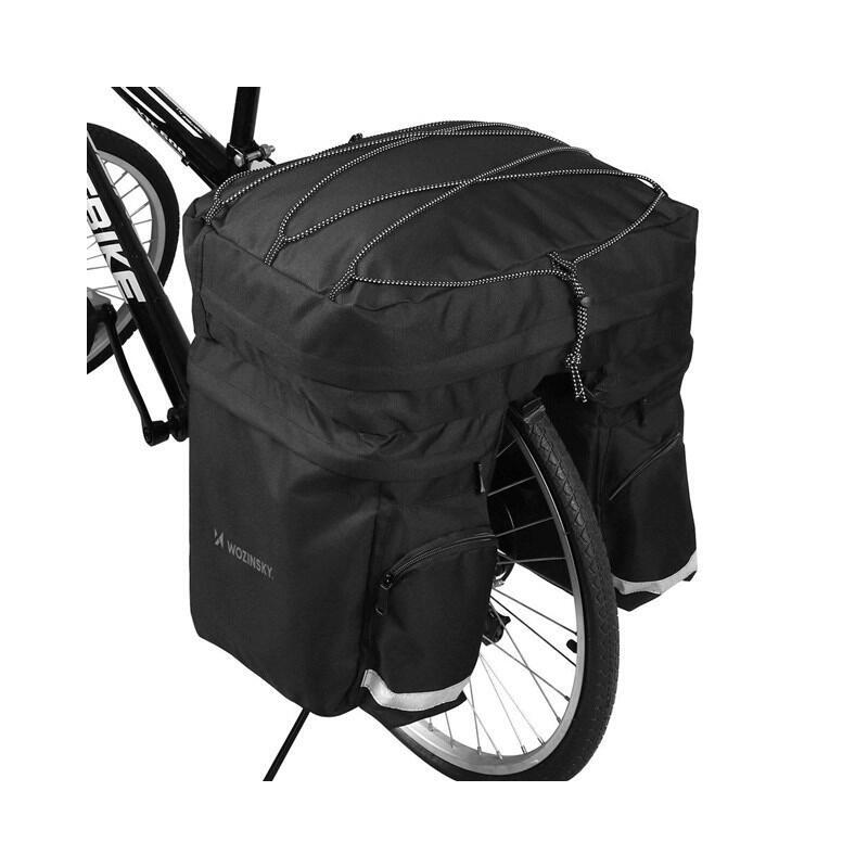 Wozinsky Pojemna Torba Rowerowa 60 L Na Bagaznik (Oslona Przeciwdeszczowa W Zestawie) Negro (Wbb13bk)
