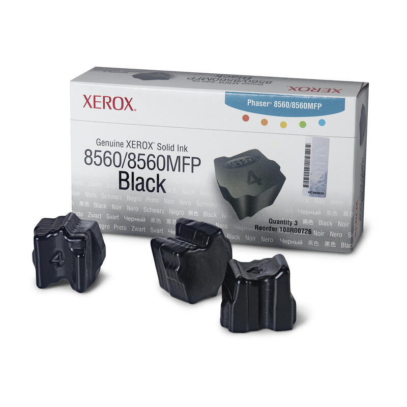 Xerox Cartucho Tinta Solida Negro 3 Barras 3.000 Pag. Pack 3 Phaser/8560