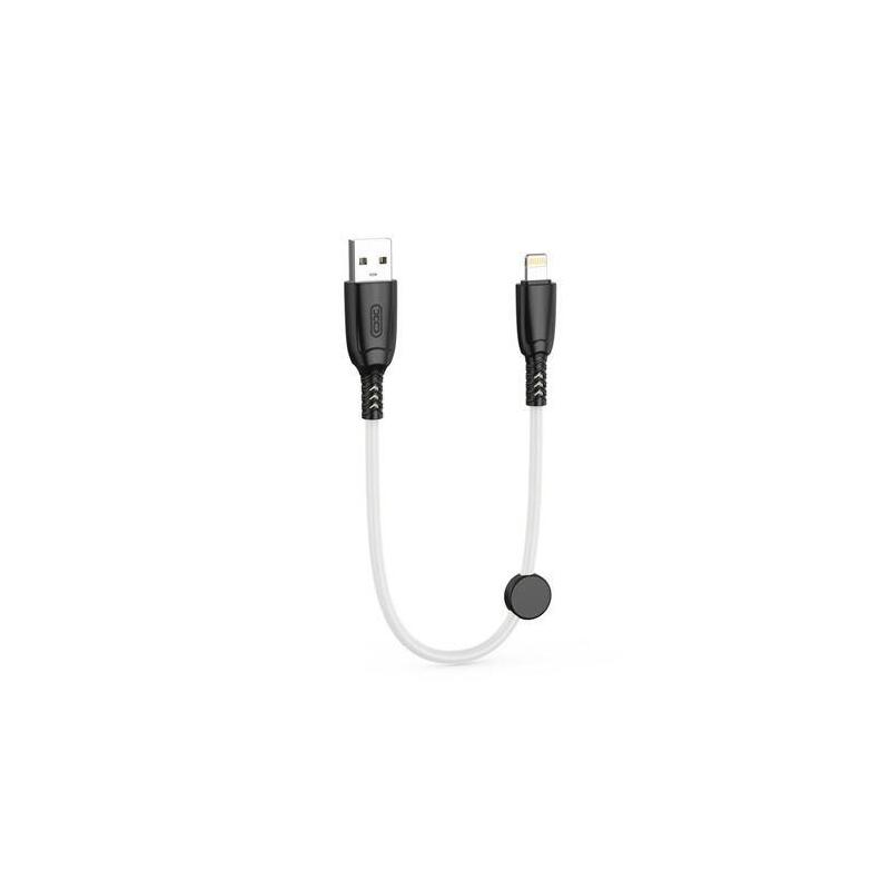 Xo Cable Nb247 Carga Rapida Usb - Lightning - 6a - 25cm Con Clip - Color Blanco