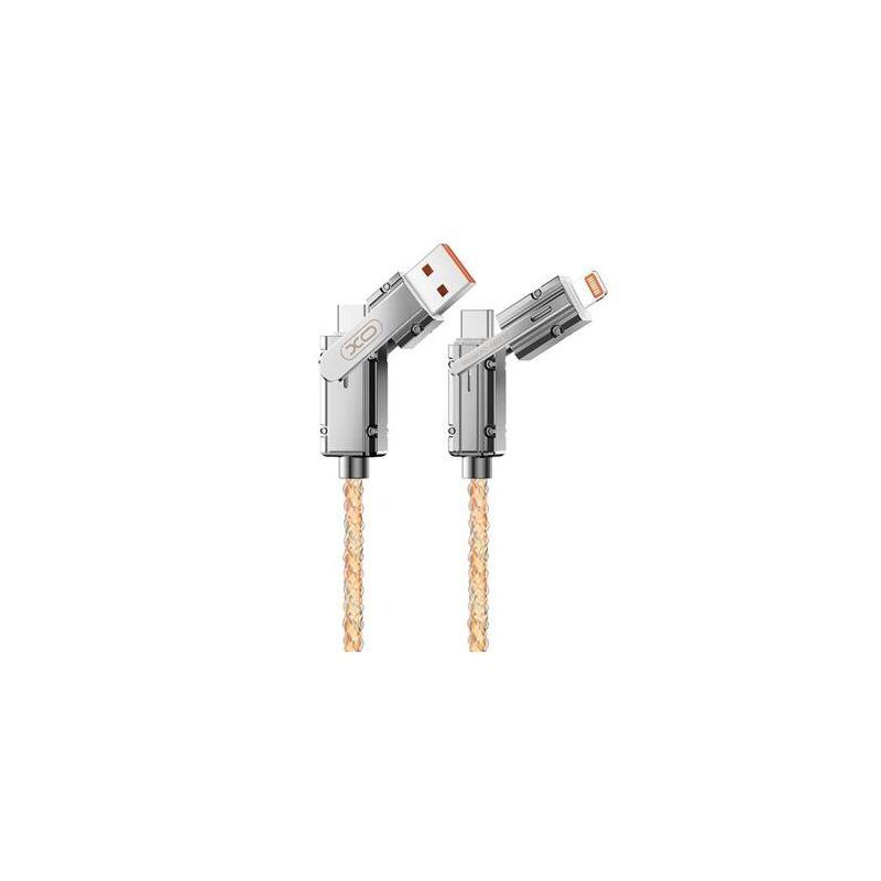 Xo Nb276 Cable Usb 4 En 1 Multifuncion - 60w - 1 Metro - Rgb - Plata