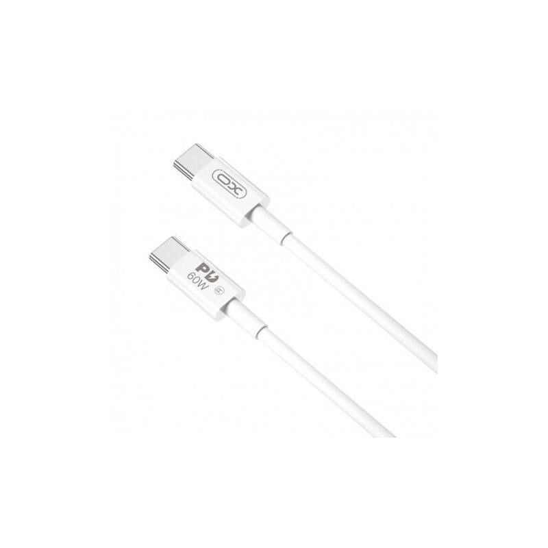 Xo Nbq190 Cable De Carga - Soporta Hasta 60w - Usb-C A Usb-C - Longitud 2m - 5-20v - Blanco