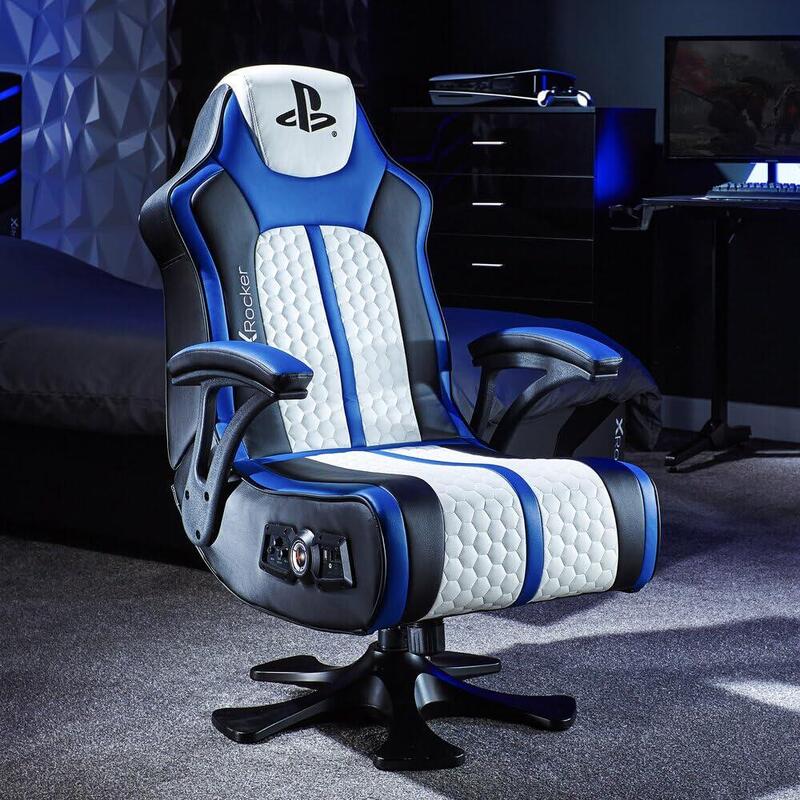 Xrocker Gaming Sessel Azul-Blanco Playstation 2.1 Audiosystem