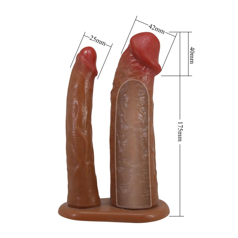 Pretty Love - Yairon Funda Para Pene Doble Con Extensión De 4 Cm Mulato