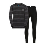 Conjunto De Ropa Interior Infantil Odlo Set Long Active Warm Eco Set Talla 128 Cm Negro-Gris