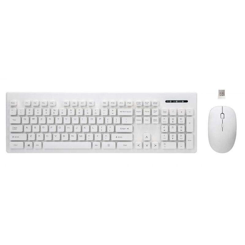 Zestaw Inalámbrico Whiterun Klawiatura+Mysz, Kolor Bialy, Technologia Bezprzewodowa 2,4ghz