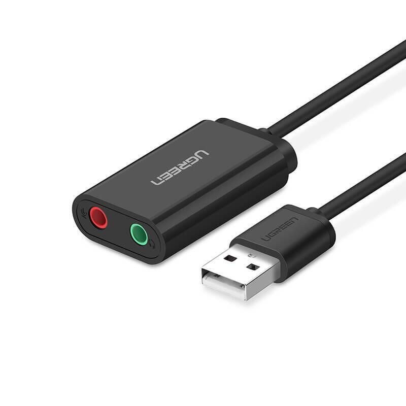 Zewnetrzna Karta Dzwiekowa Usb Ugreen 15cm (Czarny)