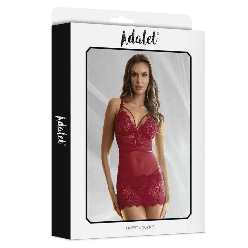 Zoe Babydoll Espalda Abierta Y Tanga Rojo Talla (Interno):S/M