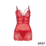 Zoe Babydoll Espalda Abierta Y Tanga Rojo Talla (Interno):S/M