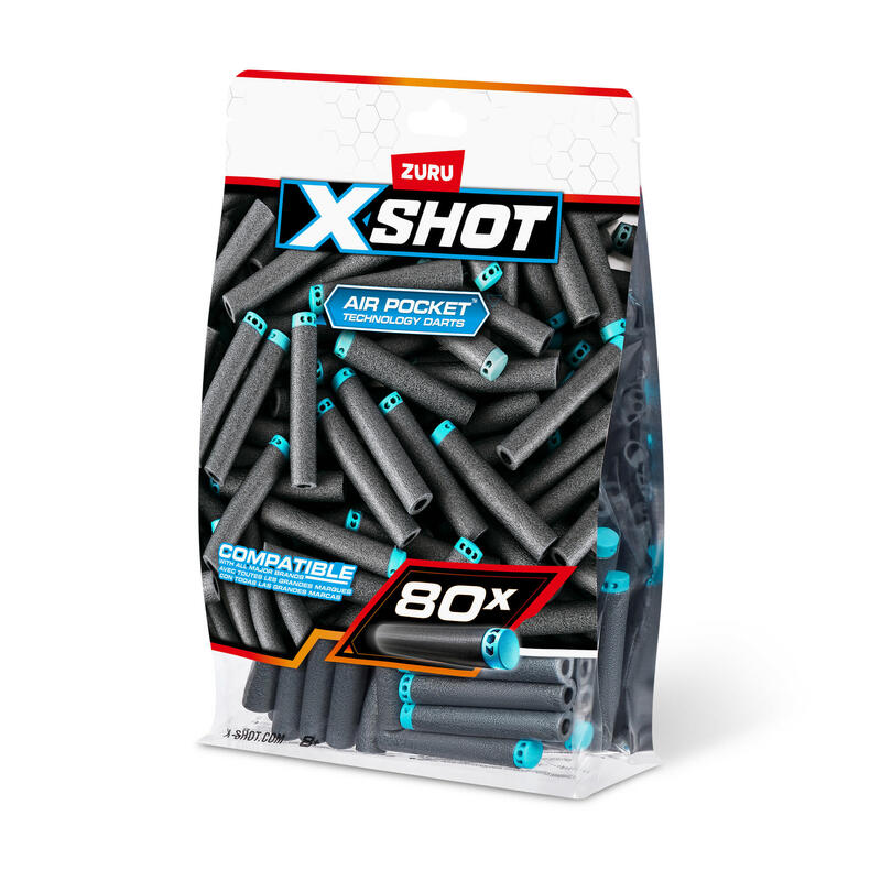 Zuru X-Shot Excel - Paquete De Recarga De 80 Dardos, Lanzador De Dardos 36589