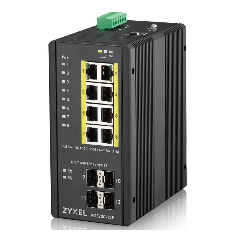 Zyxel Rgs200-12p Gestionado L2 Gigabit Ethernet (10/100/1000) Negro Energía Sobre Ethernet (Poe)